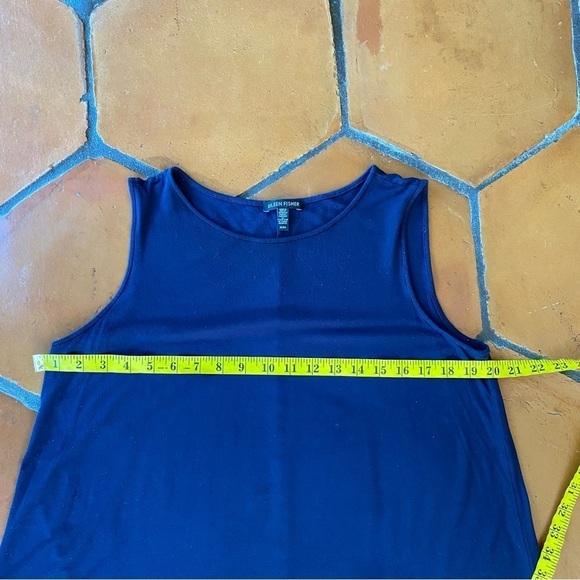 EILEEN FISHER Women's Medium M Navy Blue Relaxed Fit Tent Tank Dress MADE IN USA - Picture 4 of 6